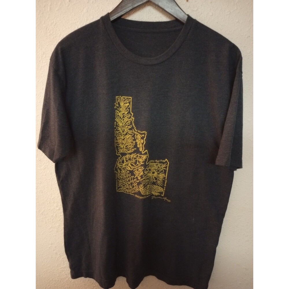 Perrine Man T-shirt Idaho Art 21" 29" Super Soft Short Sleeve Navy Combed Cotton